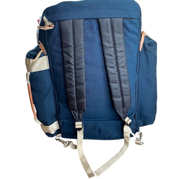 Eastpak Travel Bag Carry On Backpack Zip Off Pack 4-1 Navy Blue Leather Handles - Picture 8 of 15